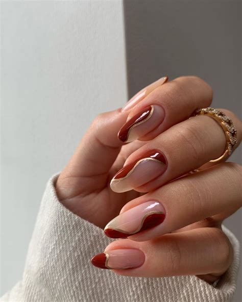 burnt orange fall nails|burnt orange french tip nails.